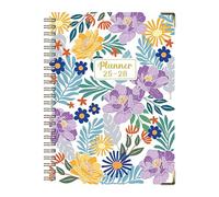 Generisch Ringed Notebook, Coil Bound Journal, A5 Thick Diary, Floral Cover Design, English Language Planner, July 2025-June 2026 Calendar, Sketching, -Taking College