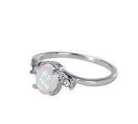 Generisch Rings 585 Starry Sky Oval Cut Rhinestone Jewellery Birthday Proposal Gift Bridal Engagement Party Ring Fighting Wrestling and Rattle, 6, Metal, No Gemstone