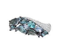 Generisch Rings 62 Cubic Zirconia Ring and Simple Design, Shiny Jewellery that Highlights Modern Style and Charm, Perfect for Mothers and Friends Rings Engagement in 585, B, Zinc alloy