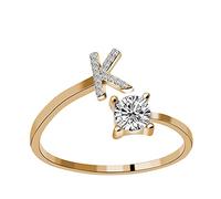 Generisch Rings Cheap 1 Ring Rhinestone Set Zirconia Open Adjustable Rings Jewellery Accessories Gifts Elegant Diamond Rings for Women Rings Packaging (K, One Size)