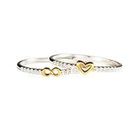 Generisch Rings Curtain Rod Silver Love Ring 8 Picture Ring Set Ring Alloy Ring Size 5 to 11 for Men Women Curtain Rings with Clip, 9, Metal, No Gemstone