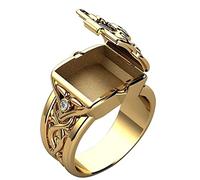 Generisch Rings Dream Catcher Metal Personality Rings Open Top Men's and Women's Rings Popular Couple Rings Valentine's Day Gifts Organic Milking Fat Marigold, 12, Metal, No Gemstone