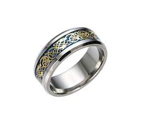 Generisch Rings for Bar Silver Dragon Ring Titanium Golden Steel Ring Rings Sling, one size, Stainless Steel, No Gemstone