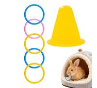 Generisch Rings for | Indoor Stacking Puzzle Interactive Toy Small Animals - | Birds Kittens Ferrets Chinchillas, Hamsters, Gerbils, Mental Stimulation Training Set of 6