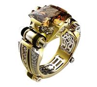 Generisch Rings Lion Men's Ring Vintage Jewelry Copper Inlaid Carved Finger Ring For Daily Life Earrings The Rings, 9, Metal, No Gemstone