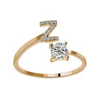 Generisch Rings Plastic Black Ring Rhinestone Set Zirconia Open Adjustable Rings Jewellery Accessories Gifts Elegant Diamond Rings for Women Wide Rings in Silver, Einheitsgröße, Metal