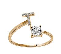 Generisch Rings Plastic Black Ring Rhinestone Set Zirconia Open Adjustable Rings Jewellery Accessories Gifts Elegant Diamond Rings for Women Wide Rings in Silver, Einheitsgröße, Metal