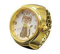 Generisch Rings Play Tower to Tell the Time, Watch Ring, Round Chunky Ring, Silver Adjustable Ring, Fashion Watch Jewellery Rings Colour Change, Einheitsgröße, Metal