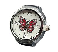 Generisch Rings Rose Women to Tell the Time, Watch Ring, Round Chunky Ring, Silver Adjustable Ring, Fashion Watch Jewellery Rings For Key Chains, Einheitsgröße, Metal