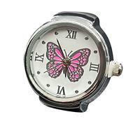 Generisch Rings Rose Women to Tell the Time, Watch Ring, Round Chunky Ring, Silver Adjustable Ring, Fashion Watch Jewellery Rings For Key Chains, Einheitsgröße, Metal