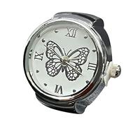 Generisch Rings Rose Women to Tell the Time, Watch Ring, Round Chunky Ring, Silver Adjustable Ring, Fashion Watch Jewellery Rings For Key Chains, Einheitsgröße, Metal