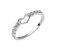 Generisch Rings Saturn Sebald Female Ring Hollow Set Crystal Heart Shaped Fashion Jewellery Silver Rings Jewellery Women Poster of Rings, 10, Metal