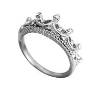 Generisch Rings Wire Diamond Encrusted Crown Ring Simple Zirconia Ring Simple Personality Character Rings Silver Ring for Women and Girls Marigolds Ointment Organic (Silver, 10)