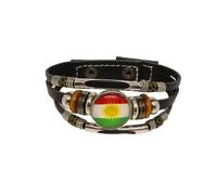 Generisch Rojava Kurdistan Flag, Kurdish Flag, Leather, Black, Adjustable Length, Traditional, Patriotic, Verstellbar, Leather