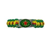 Generisch Rojava YPG YPJ Kurdistan Flag Kurdish Flag Black Leather Bracelet Traditional Patriotic, Mittelgroße, Leather, No Gemstone