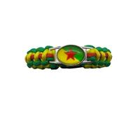 Generisch Rojava YPG YPJ Kurdistan Flag Kurdish Flag Black Leather Bracelet Traditional Patriotic, Mittelgroße, Leather, No Gemstone