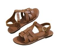 Generisch Roman Sandals, Women's Flat Sandals, Elegant Summer Beach Sandals, Large Sizes, Strappy Sandals, Roman Leisure Sandals, Open Toe, Barefoot Shoes, Fashionable Summer Sandals, brown, 8.5 UK