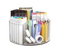 Generisch Rotating Pen Holder, Transparent Pen , Storage for Makeup Brushes and Cosmetics, Made of Acrylic, for Desk, Bathroom, Home