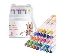 Generisch Rotating Wax Crayons for Children, Washable Colouring Pencils with Non-Slip Grip Zone, 36 Pieces, Children's Colouring Pens, Colouring Set for Colouring, for Preschool, Nursery Girls and