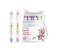 Generisch Rotating Wax Crayons - Pack of 36 Safe Multifunctional Washable Pens with Non-Slip Handle - For Drawing & Sketching - For Preschool Children Girls Teenagers