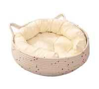 Generisch Round Cat Bed, Cute Animal Supplies for Calming Peace, Comfortable Cat Beds with Scratch Function, Small Puppy Dog Bed for Dorm Dorm, 13.78 x 13.78 x 5.12 Inches