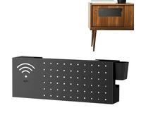 Generisch Router Hiding Box, Multifunctional Wall Organiser Made of Carbon Steel, Router Wall Mounting Box, for Connection Cable, Network, Internet Socket, Outlet, Living Room, TV, Desk