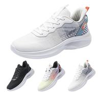 Generisch Running Shoes Men's Sports Shoes Trainers Sporty Trainers with Memory Foam in Sporty Design Breathable Lightweight Casual Shoes Road Running Shoes, White, 12.5 UK