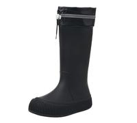 Generisch Running Shoes Women's Short Rain for Women Ankle Rain Boot Garden Boot Ladies Rubber Outside Work with Comfort Women's Shoes Heel, black, 6 UK