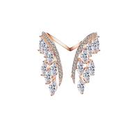 Generisch Rustic Rings & RING Angel Ring and Bracelet with Spread Wing Feathers, Open Adjustable Pave Charm Set, Great Jewellery Gift for Women Rings Plastic, A, Other