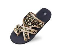 Generisch S Women's Shoes 39 Women's Summer Fashion Fabric Flip Flops Outdoor Casual Comfortable Beach Slippers High Heels Shoes Women Sexy Transparent, gold, 8.5 UK