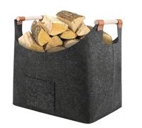 Generisch Sac En Feutre Multi-usage Grand Format, Avec Poignées Poche Latérale Pour Rangement Bois Chauffage | Pour Courses, Transport De Bois Et Linge À Laver, multicoloured, 55 x 40 x 32cm