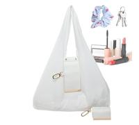Generisch Sac Fourre-Tout Cuir - Sacs Compact Pliable Similicuir | Porte-Clés Anneau Transformable Cabas Courses Voyage Shopping Élégant Pratique Mode Quotidien Femme, White, Siehe Beschreibung