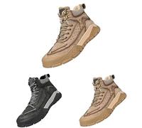 Generisch Safety Boots Men's Work Boots Anti Smashing Puncture Resistant Steel Toe Cap Boots Wear-Resistant Non-Slip Lightweight Breathable Lace-Up Boots Waterproof Hiking Boots, khaki, 8 UK