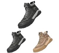Generisch Safety Boots Men's Work Boots Anti Smashing Puncture Resistant Steel Toe Cap Boots Wear-Resistant Non-Slip Lightweight Breathable Lace-Up Boots Waterproof Hiking Boots, black, 9.5 UK
