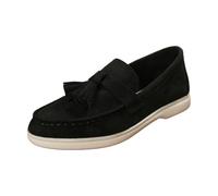 Generisch Sailing Shoes Women's Flat Shoes Suede Slip Shoes Plain Casual Shoes Retro Style Walking Shoes Wide Feet Trainers Casual Dirndl Shoes Festive Costume Shoes, black, 8.5 UK