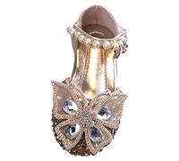 Generisch Sandals 44 Spring and Korean Edition, Medium and Large Girls Princess, Casual Single Shoe, Performance Shoes, Girls Leather Shoe, Dance, gold, 10.5 UK Child