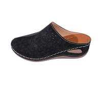 Generisch Sandals Closed Front Women's with Wedge Heel Platform Outdoor Sandals Non-Slip Summer Shoes Orthopaedic Sandals Lightweight Casual Roman Sandals Breathable Slip On Slippers, black, 5 UK