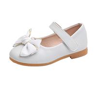 Generisch Sandals Girls Casual Shoes Flat Lightweight Plain Bow Minimalist Style Sandal 35, White, 10 UK Child