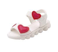 Generisch Sandals Girls Sandals Children's Slippers Straps Adjustable Buckle Non-Slip Sandals for Indoor and Outdoor Sports Sandals Summer Shoes, White, 1 UK