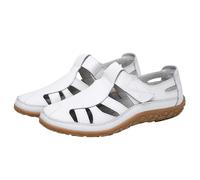 Generisch Sandals Women Summer Sandals Women's Platform Front Closed Leather for Wide Feet Sandals with Heel Gladiator Orthopaedic for Business and Office, White, 6 UK
