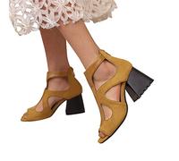 Generisch Sandals Women's Bohemia Sandals Boho Slip-On Sandals Thick Sole Strap Sandals Open Wedge Sandals Faux Leather Dance Shoes Toe Sandals Casual Ankle Outdoor Sandals