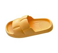 Generisch Sandals Women's Cloud Slides with Thick Padding Comfortable Bathing Shoes for Beach Shower Non-Slip Slippers, yellow, 4 UK