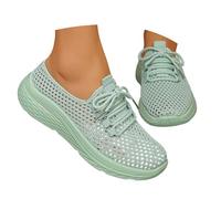 Generisch Sandals Women's Fashionable Summer Sandals with Breathable Mesh Upper Toe Protection Comfortable Sole for Beach Days - Ideal Women's Shoes for Leisure Holiday, Green, 8.5 UK