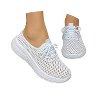 Generisch Sandals Women's Fashionable Summer Sandals with Breathable Mesh Upper Toe Protection Comfortable Sole for Beach Days - Ideal Women's Shoes for Leisure Holiday, White, 8.5 UK