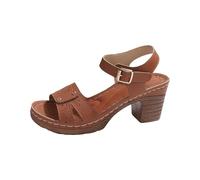 Generisch Sandals Women's Heel Block Heel Sandals Heel Shoes Summer Shoes Open Heel Patent Women Sandals Women's Pumps High Heels with Block Heel Strap Pumps Water Sports Shoes, brown, 8 UK