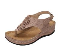 Generisch Sandals Women's Mules Summer Sandals Comfortable Women's Shoes Wedge Sandals with Thick Soles, Fashionable Flip Toe Wedge Sandals with Corrective Foot Shape, pink, 9 UK