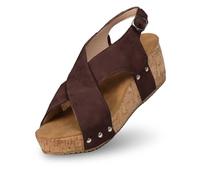 Generisch Sandals, Women's Mules with Heel, Summer Shoes, Platform Sandals with Cork Footbed, Slippers, Sandals B2 Brown, 7 UK
