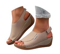Generisch Sandals Women's Orthopaedic Beach Sandals Bohemian Comfortable Summer Shoes Flat Sandals Hiking Sandals Barefoot Shoes Platform Sandals Leisure Sandals Work Shoes, khaki, 8 UK