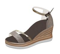 Generisch Sandals Women's Platform Sandals Glitter Sandals Fashion Elegant Stiched Shoes Leisure Beach Shoes Comfortable Wedge Sandals Summer Peeptoe Heel Shoes Buckle Sandals Summer Shoes, Rose Gold