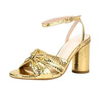 Generisch Sandals Women's Summer Sandals Foreign Trade Large Thick High Heels Ankle Buckle Strap Women's Sandals, gold, 8.5 UK